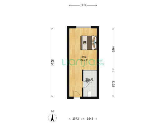 旭辉MALL 1室0厅1卫 41平方
