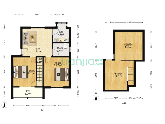 沙湖花园 2室1厅1卫 72平方