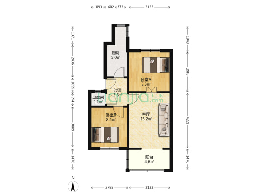 铁英街24号 2室1厅1卫 57平方