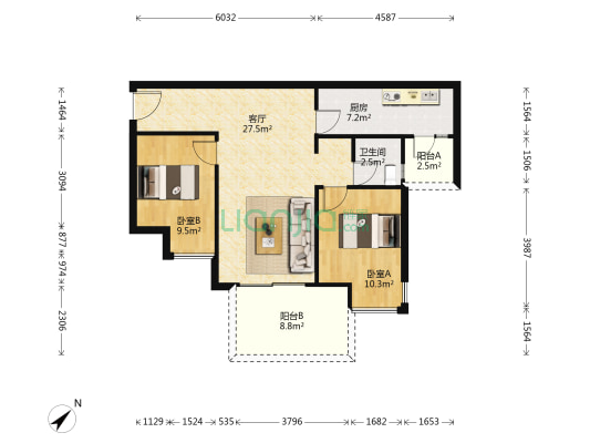 重庆融创文旅城御泱 2室1厅1卫 81平方