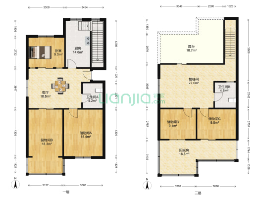 先奇园南区 1室1厅2卫 91平方