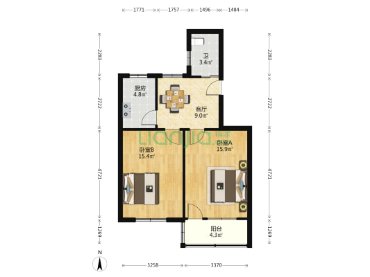 澄南一村 2室1厅1卫 68平方