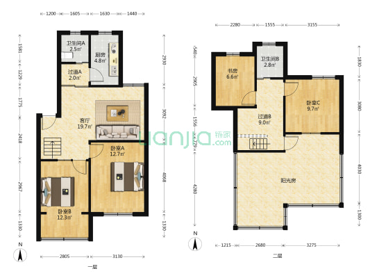 东苑小区三村 4室1厅2卫 105平方