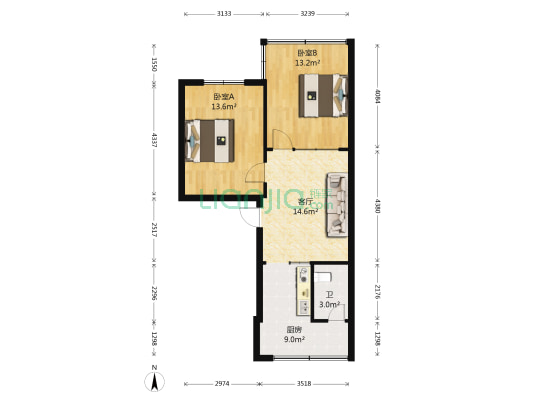 省建四公司宿舍 2室1厅1卫 60平方