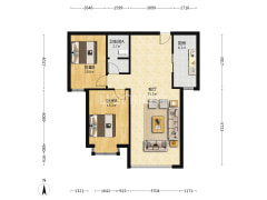 钻石院内朝南户型，采光好，精装自住，出行方便-涿州钻石广场户型图