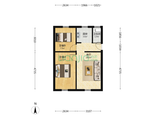 东二胡同214号 2室1厅1卫 67平方