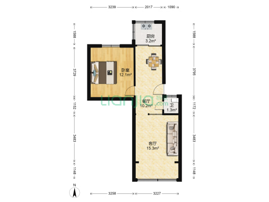 旭东巷23号 1室2厅1卫 47平方