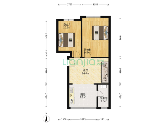 电建巷17号 2室1厅1卫 57平方