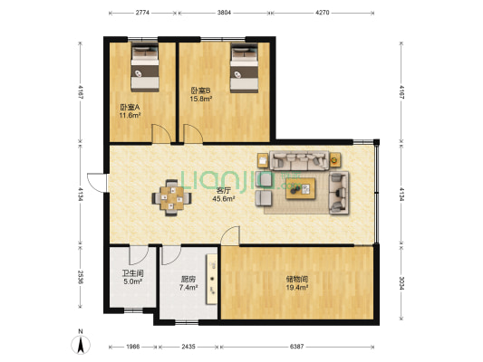 清溪路九八五五厂家属院 2室1厅1卫 114平方