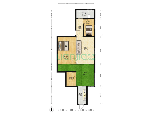 颜港新村六区 2室1厅1卫 61平方