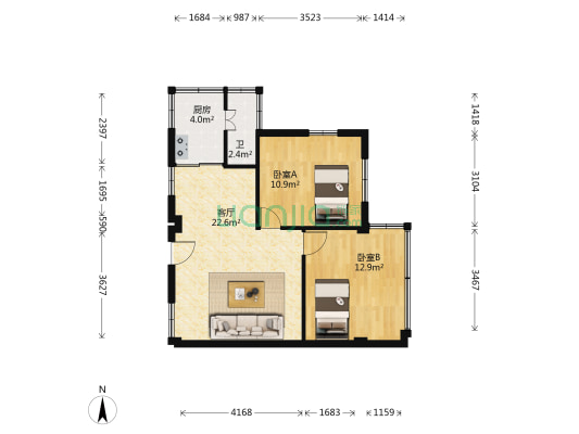 汾江西路散盘 2室1厅1卫 71平方
