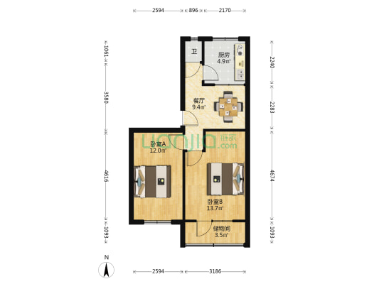 省建运输公司家属院 2室1厅1卫 47平方