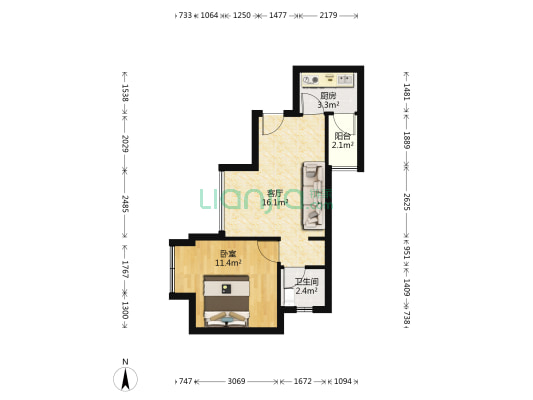 嘉通云尚 1室1厅1卫 47平方