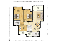 一梯两户朝小区中庭住家安静清水三方双卫-重庆鸥鹏大道壹号户型图