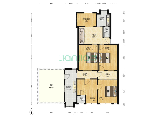 建设新村 5室1厅2卫 60平方