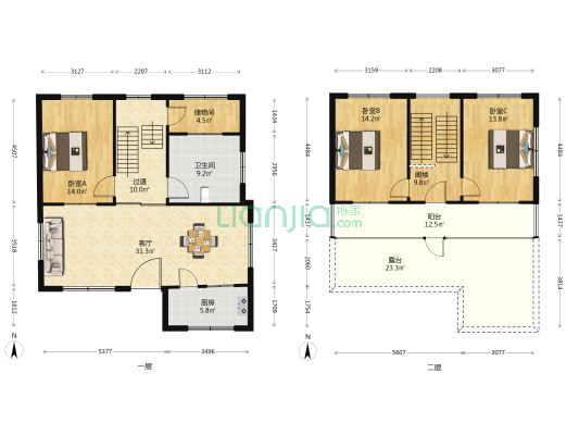 医院西街80号 3室1厅1卫 143平方