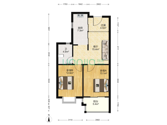佳源都市一期 2室1厅1卫 84平方
