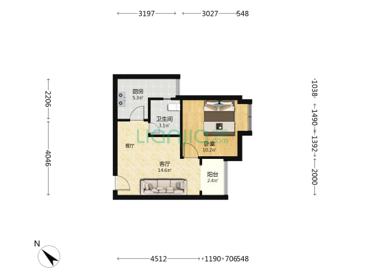 西堰居 1室1厅1卫 50平方