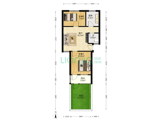 凤凰山路48 2室1厅1卫 58平方