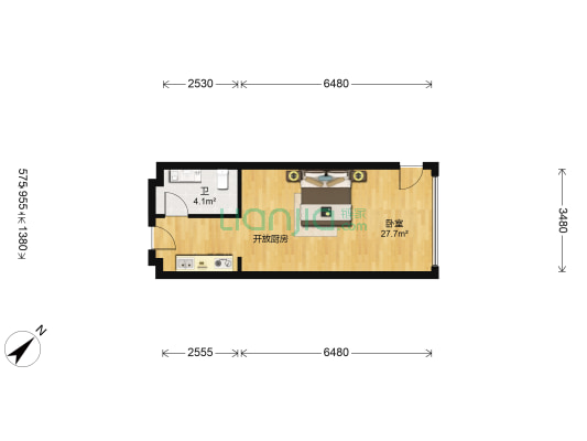 承德街373号 1室0厅1卫 48平方