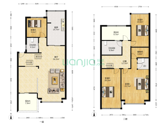 林水山居 4室1厅3卫 200平方