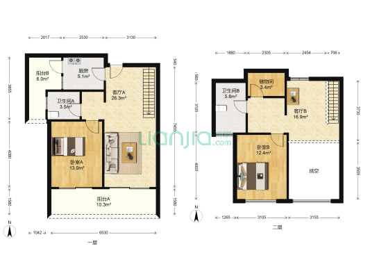 西水东溯园 2室2厅2卫 138平方