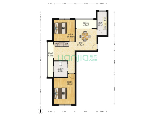 东元坊 2室1厅1卫 82平方