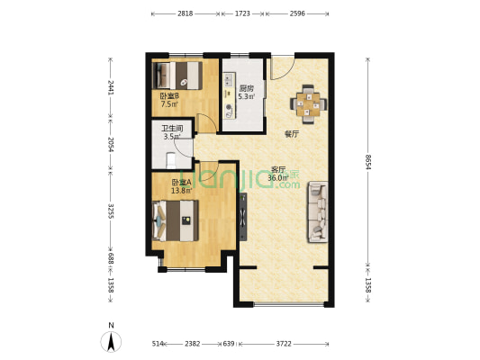 碧桂园大城印象锦园二期 2室1厅1卫 88平方