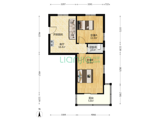 马场弄散盘 2室1厅1卫 59平方