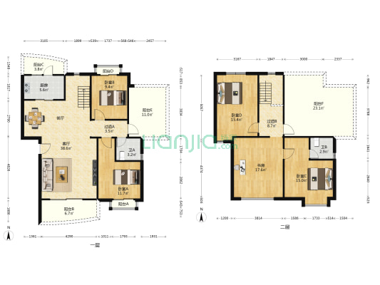 香晖晴园 5室1厅2卫 148平方