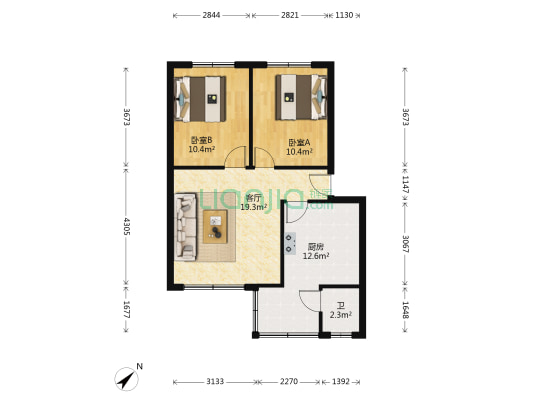 铝建路 2室1厅1卫 69平方