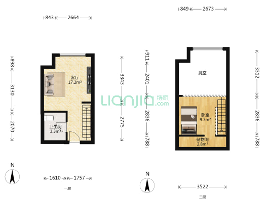 首尔甜城·东方广场 1室1厅1卫 35平方
