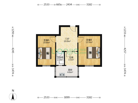 纬五路48号院 2室0厅1卫 53平方