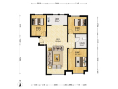 鸿坤理想湾三居室   南北通透   毛坯房-涿州鸿坤理想湾北区户型图