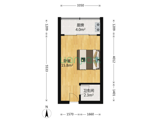 盈嘉青春渡 1室0厅1卫 30平方