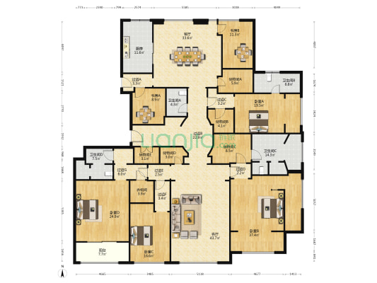 时代御峰 6室2厅4卫 391平方