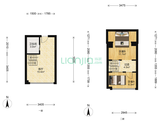 中豪湘和国际 2室1厅1卫 29平方