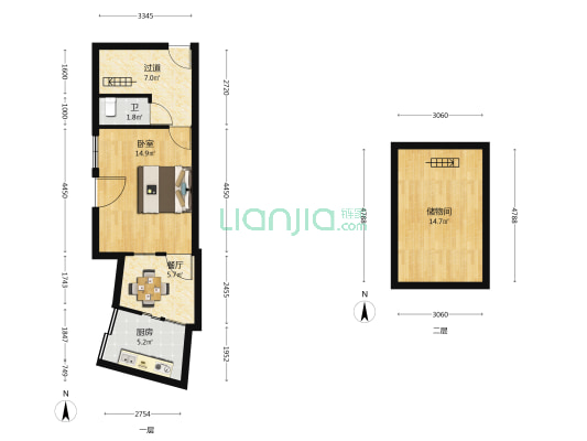 军装局 1室1厅1卫 89平方