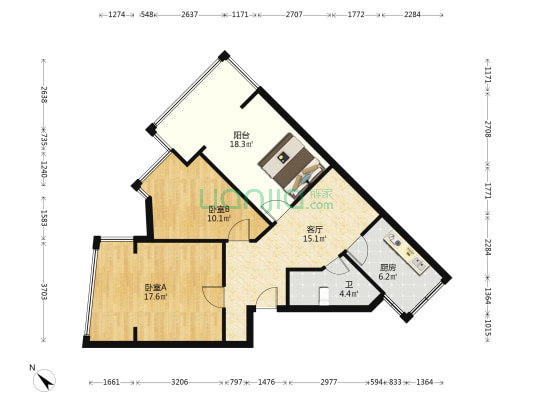 新莲馨 2室1厅1卫 83平方