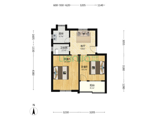 延寿巷18号 2室1厅1卫 56平方