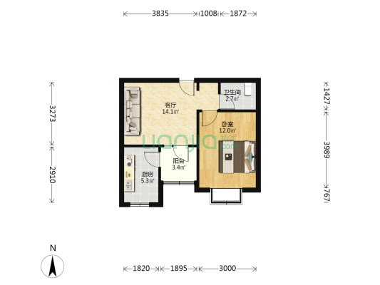 和美苑 1室1厅1卫 51平方