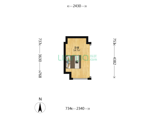 天翠广场湾流空间 1室0厅0卫 23平方