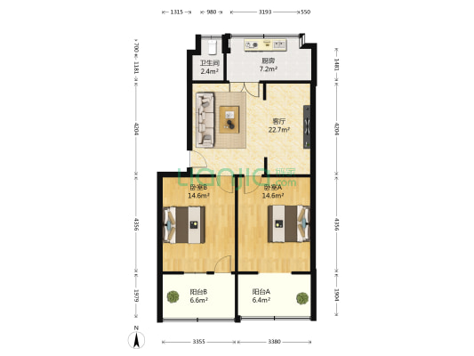 特种设备检验检测研究院 2室1厅1卫 83平方