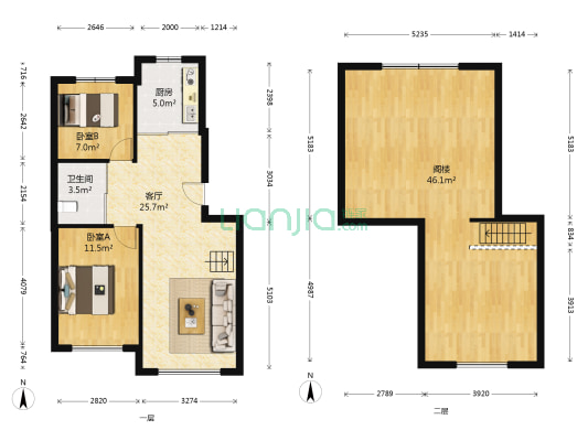 抱龙风景 2室1厅1卫 74平方