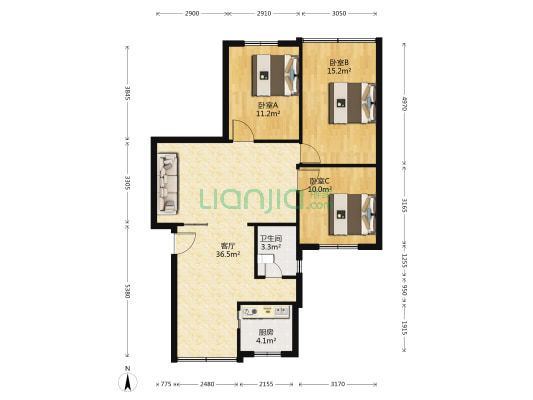 眉山市东坡区醴泉堰管理处 3室1厅1卫 86平方
