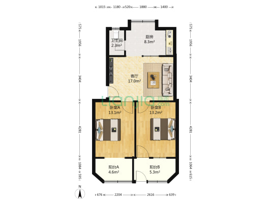 襄阳供电公司检修分公司人民路生活区 2室1厅1卫 75平方