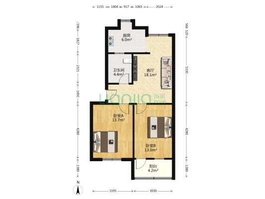 毛纺小区化纤厂小区 2室1厅1卫 72平方