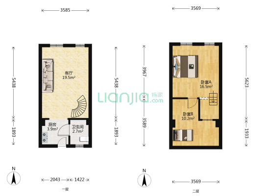 博洋丽景 2室1厅1卫 37平方