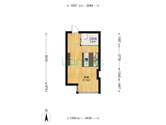 鱼峰大厦 1室0厅1卫 31平方
