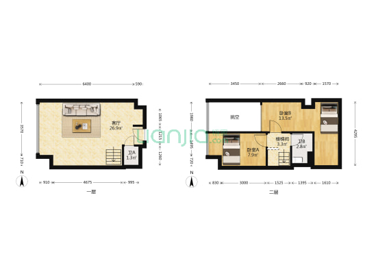 风情尚庭 2室1厅2卫 48平方
